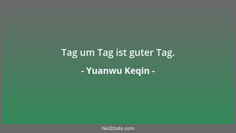 Yuanwu Keqin - Tag um Tag ist guter Tag....