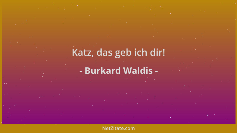 Burkard Waldis - Katz, das geb ich dir!...
