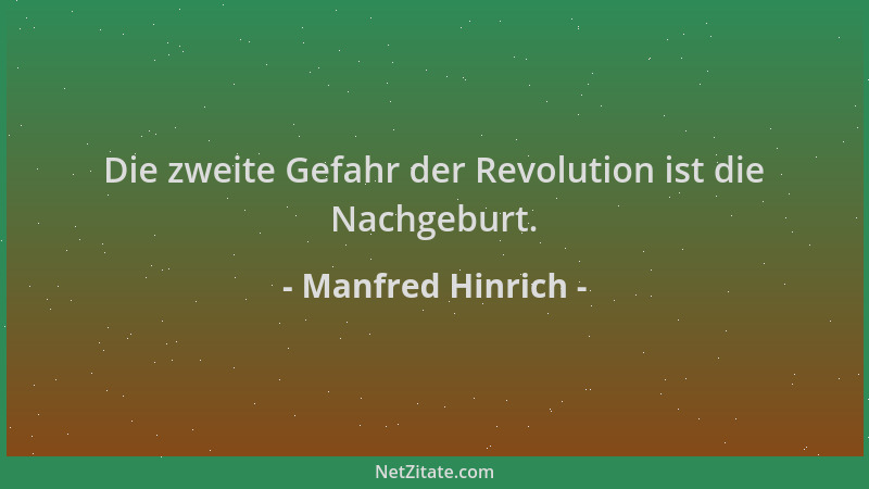 Manfred Hinrich - Die zweite Gefahr der Revolution ist die Nachgeburt....