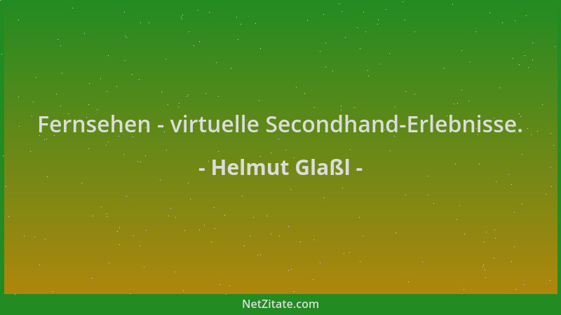 Helmut Glaßl - Fernsehen - virtuelle Secondhand-Erlebnisse....