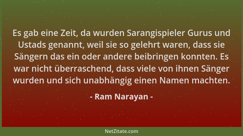 Ram Narayan - Es gab eine Zeit, da wurden Sarangispieler Gurus und Ustads genannt, weil sie so gelehrt waren, dass sie Säng...
