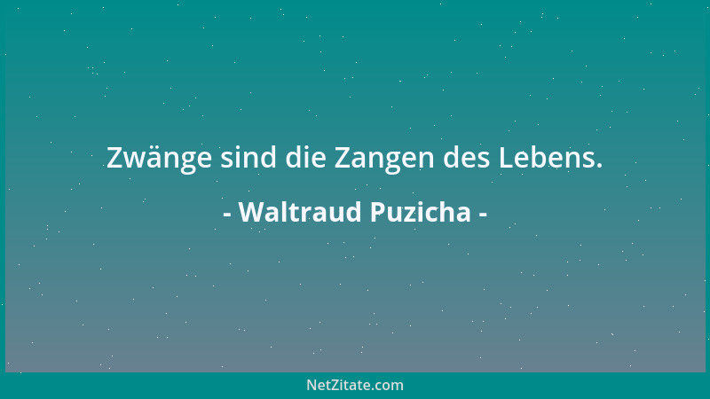 Waltraud Puzicha - Zwänge sind die Zangen des Lebens....