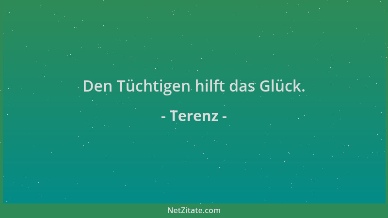 Terenz - Den Tüchtigen hilft das Glück....