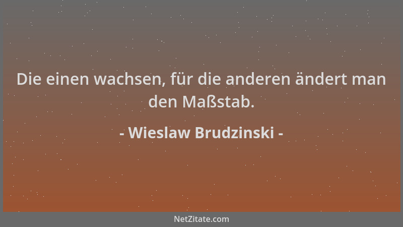 Wieslaw Brudzinski - Die einen wachsen, für die anderen ändert man den Maßstab....