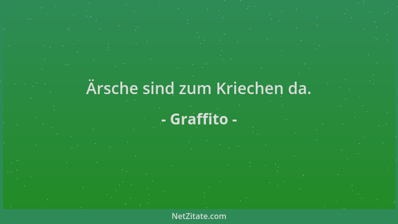 Graffito - Ärsche sind zum Kriechen da....