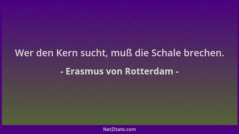 Erasmus von Rotterdam - Wer den Kern sucht, muß die Schale brechen....
