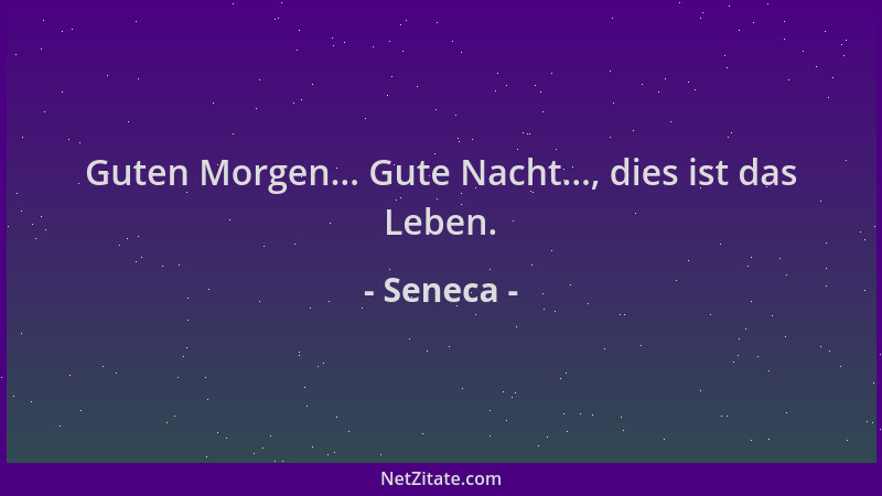 Seneca - Guten Morgen... Gute Nacht..., dies ist das Leben....