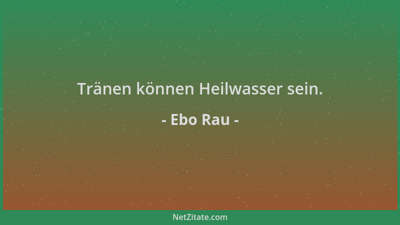 Ebo Rau - Tränen können Heilwasser sein....