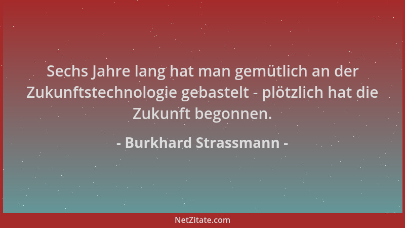 Burkhard Strassmann - Sechs Jahre lang hat man gemütlich an der Zukunftstechnologie gebastelt - plötzlich hat die Zukunft b...