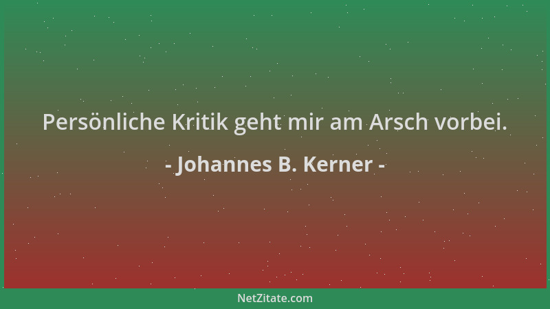 Johannes B. Kerner - Persönliche Kritik geht mir am Arsch vorbei....