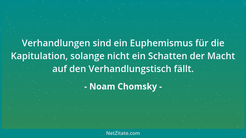 Noam Chomsky - Verhandlungen sind ein Euphemismus für die Kapitulation, solange nicht ein Schatten der Macht auf den Verhan...