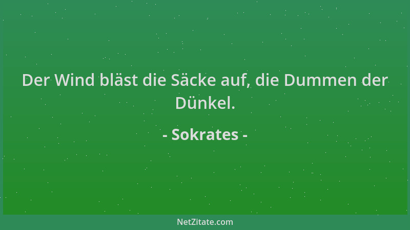 Sokrates - Der Wind bläst die Säcke auf, die Dummen der Dünkel....
