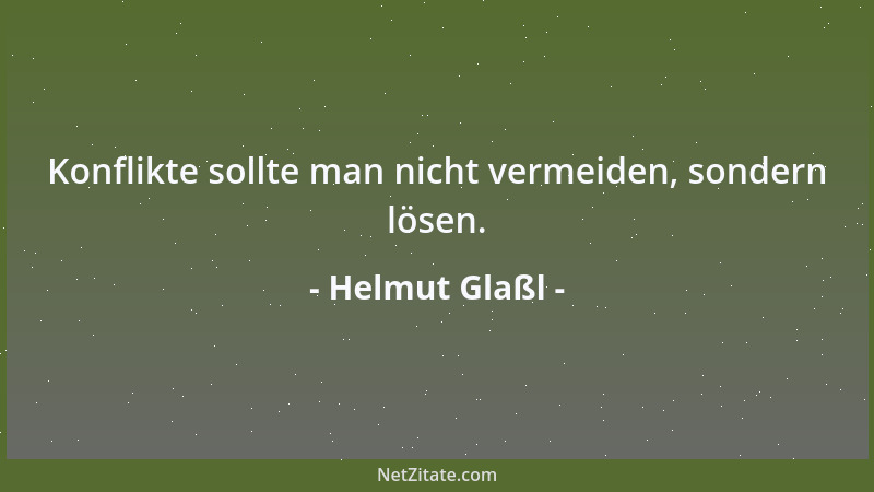 Helmut Glaßl - Konflikte sollte man nicht vermeiden, sondern lösen....