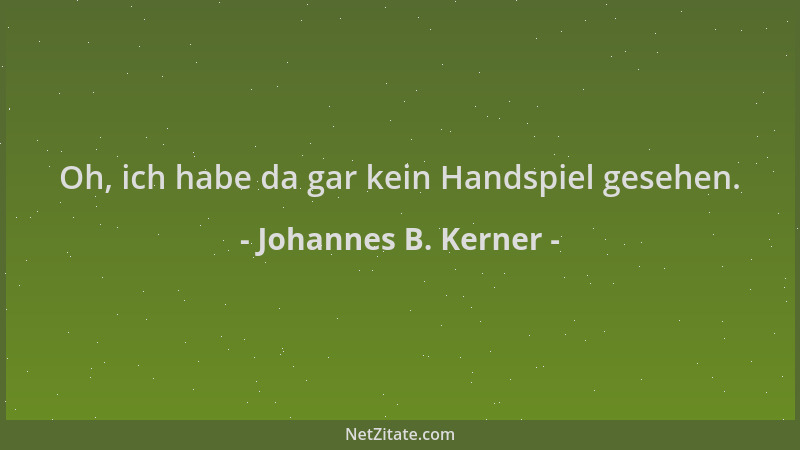Johannes B. Kerner - Oh, ich habe da gar kein Handspiel gesehen....