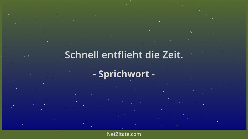 Sprichwort - Schnell entflieht die Zeit....