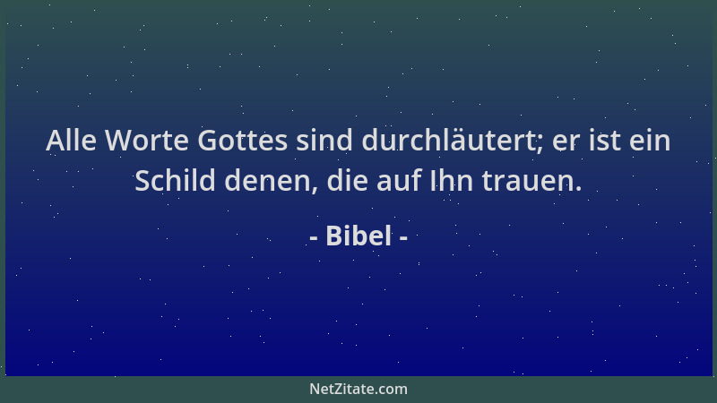 Bibel - Alle Worte Gottes sind durchläutert; er ist ein Schild denen, die auf Ihn trauen....