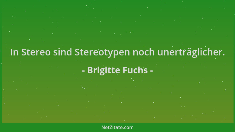 Brigitte Fuchs - In Stereo sind Stereotypen noch unerträglicher....