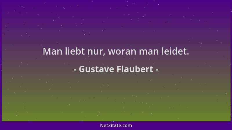 Gustave Flaubert - Man liebt nur, woran man leidet....