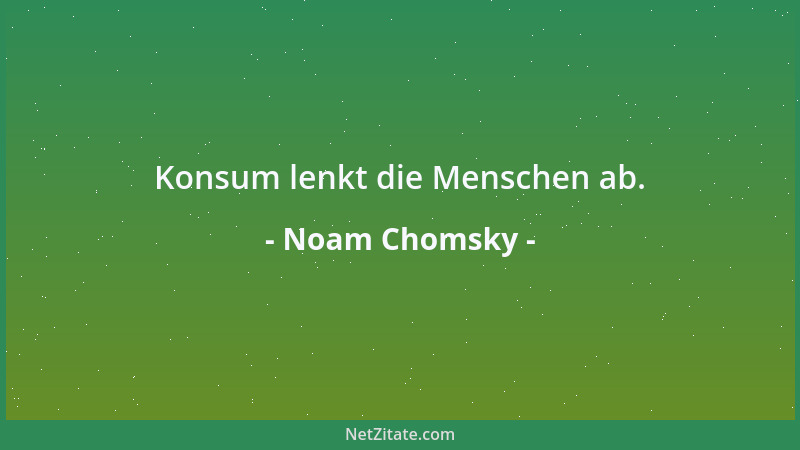 Noam Chomsky - Konsum lenkt die Menschen ab....