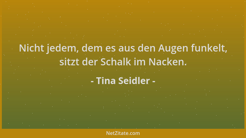 Tina Seidler - Nicht jedem, dem es aus den Augen funkelt, sitzt der Schalk im Nacken....