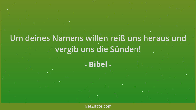 Bibel - Um deines Namens willen reiß uns heraus und vergib uns die Sünden!...