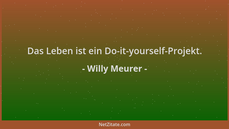 Willy Meurer - Das Leben ist ein Do-it-yourself-Projekt....