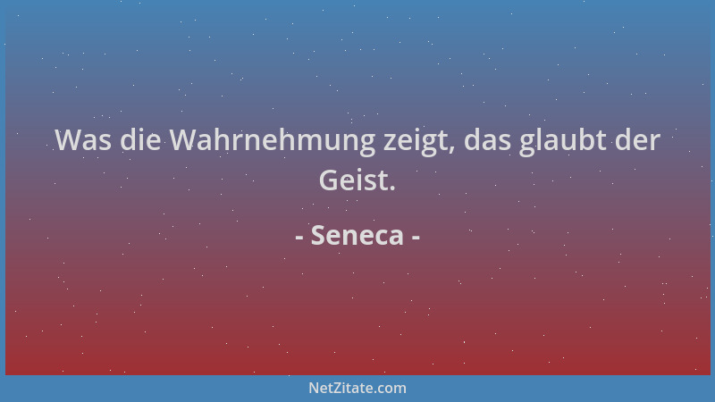 Seneca - Was die Wahrnehmung zeigt, das glaubt der Geist....