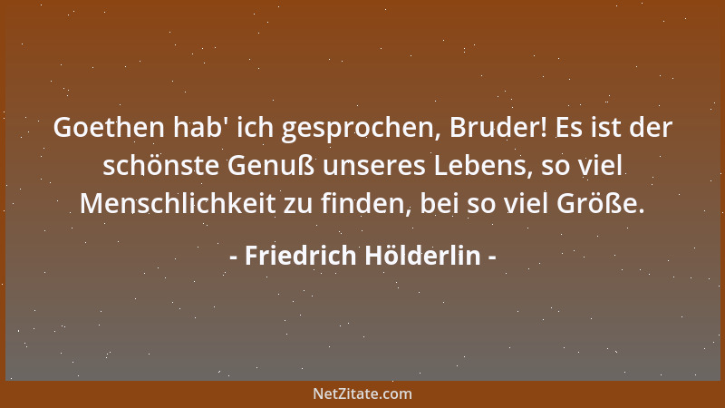 Friedrich Hölderlin - Ach! wär ich nie in eure Schulen gegangen. Die Wissenschaft, der ich in den Schacht hinunter folgte,...