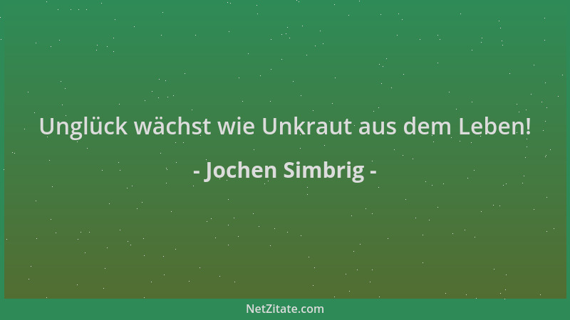 Jochen Simbrig - Unglück wächst wie Unkraut aus dem Leben!...