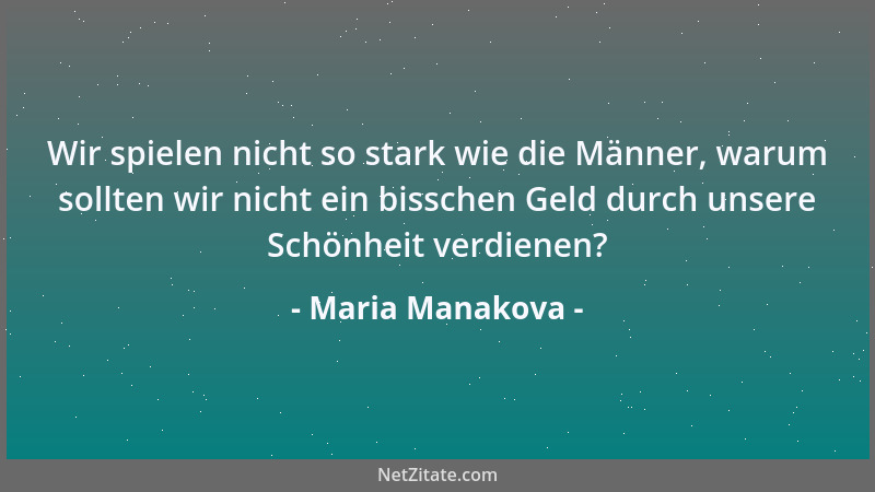 Maria Manakova - Wir spielen nicht so stark wie die Männer, warum sollten wir nicht ein bisschen Geld durch unsere Schönhei...