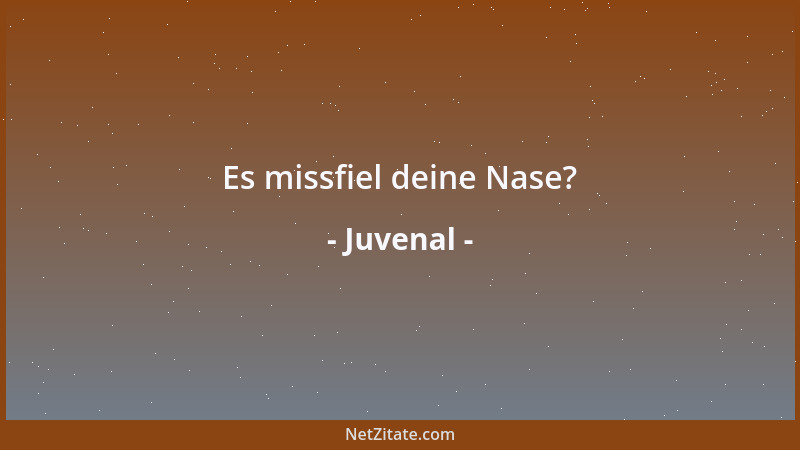 Juvenal - Es missfiel deine Nase?...