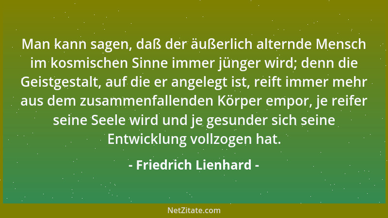 Friedrich Lienhard - Die beste Reue ist die bessere Tat....