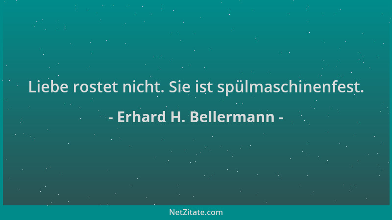 Erhard H. Bellermann - Liebe rostet nicht. Sie ist spülmaschinenfest....