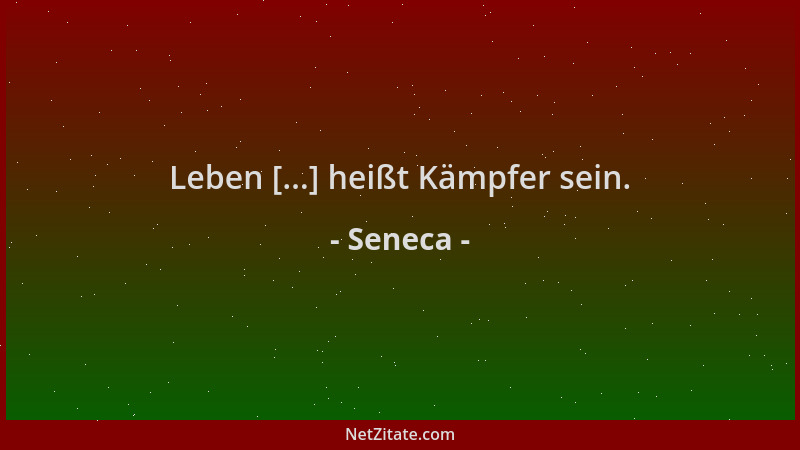 Seneca - Leben [...] heißt Kämpfer sein....
