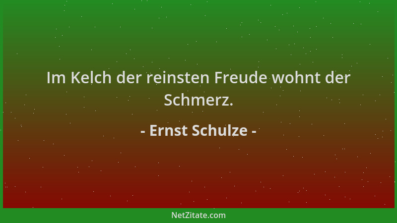 Ernst Schulze - Im Kelch der reinsten Freude wohnt der Schmerz....