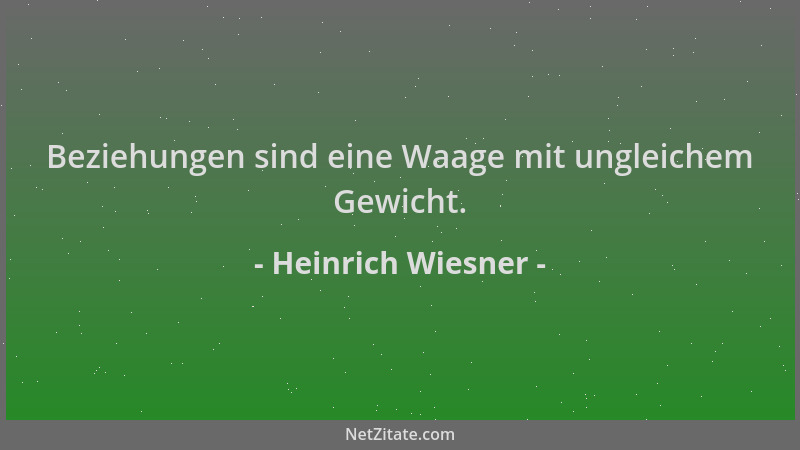 Heinrich Wiesner - Beziehungen sind eine Waage mit ungleichem Gewicht....