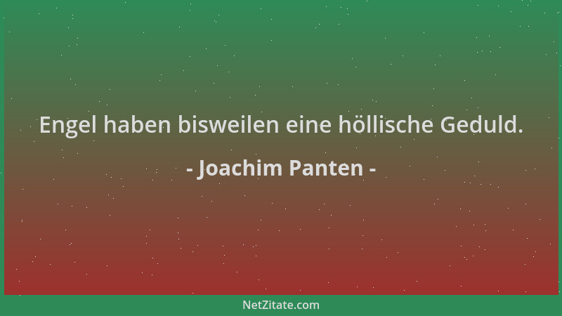 Joachim Panten - Engel haben bisweilen eine höllische Geduld....