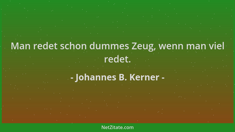 Johannes B. Kerner - Man redet schon dummes Zeug, wenn man viel redet....