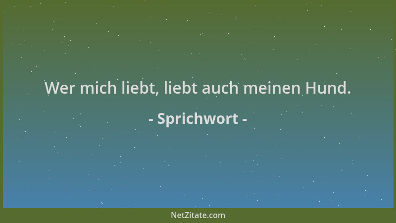 Sprichwort - Wer mich liebt, liebt auch meinen Hund....