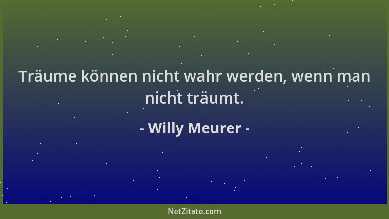 Willy Meurer - Träume können nicht wahr werden, wenn man nicht träumt....