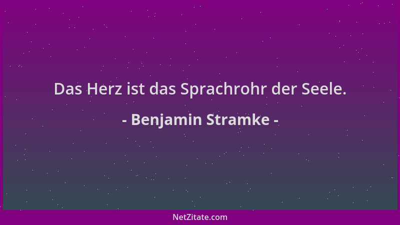 Benjamin Stramke - Das Herz ist das Sprachrohr der Seele....