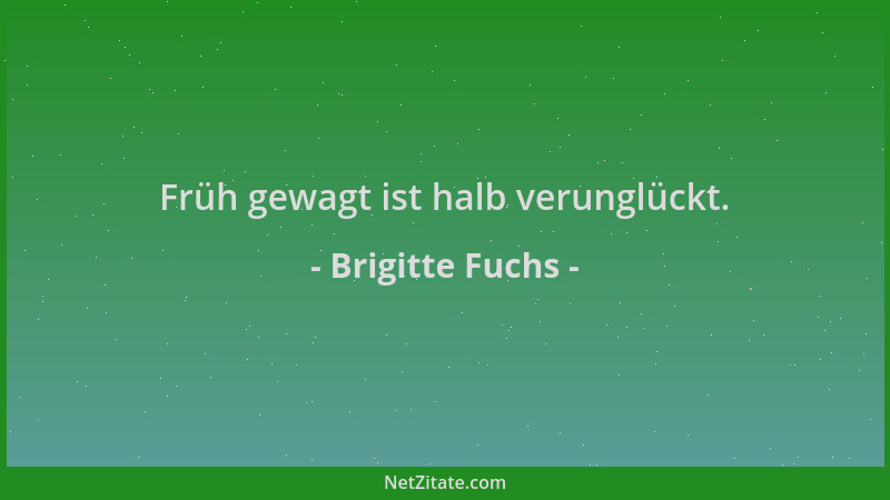 Brigitte Fuchs - Früh gewagt ist halb verunglückt....