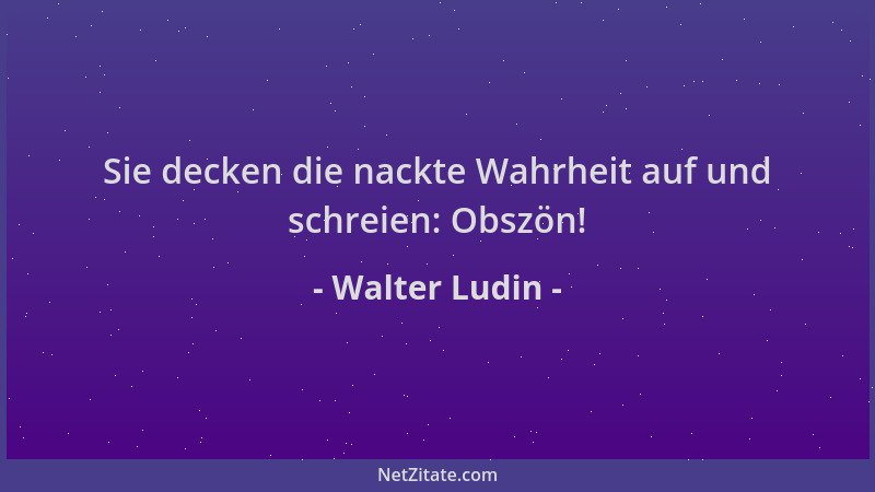 Walter Ludin - Sie decken die nackte Wahrheit auf und schreien: Obszön!...