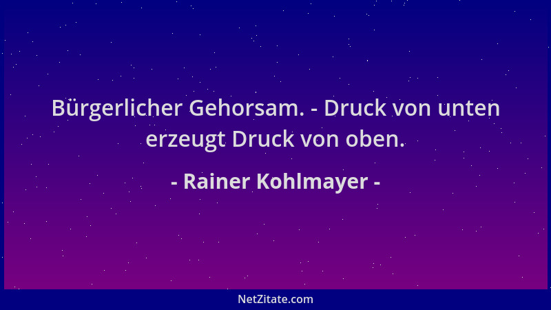 Rainer Kohlmayer - Bürgerlicher Gehorsam. - Druck von unten erzeugt Druck von oben....