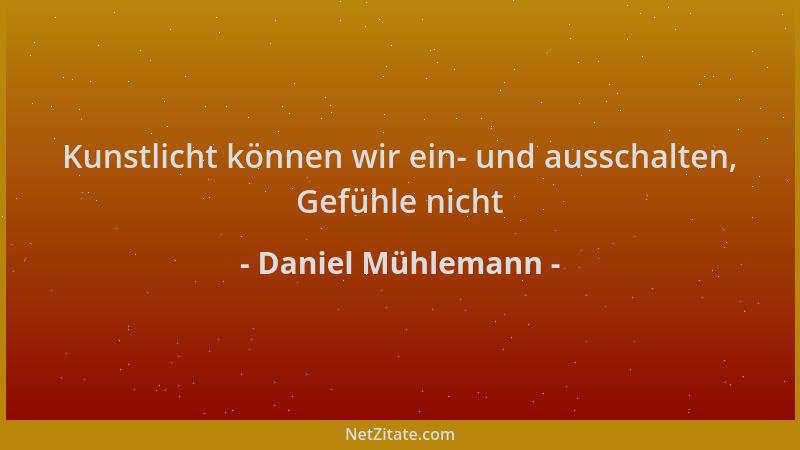 Daniel Mühlemann - Kunstlicht können wir ein- und ausschalten, Gefühle nicht...