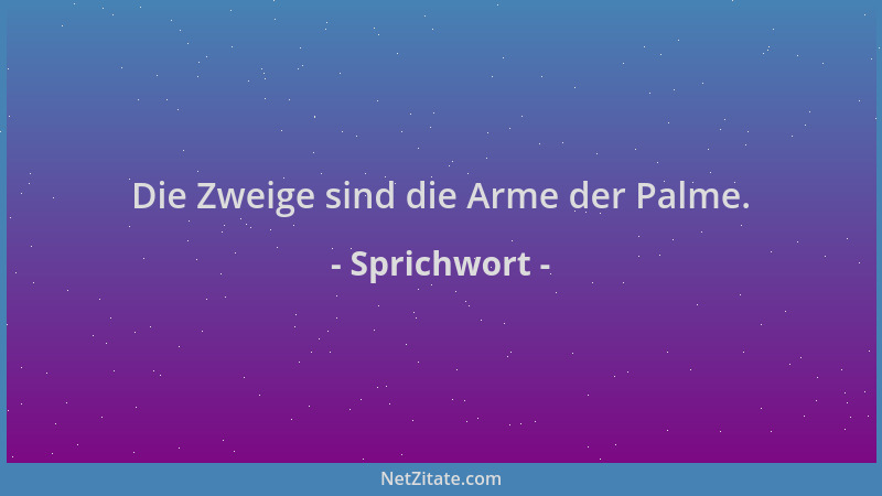 Sprichwort - Die Zweige sind die Arme der Palme....