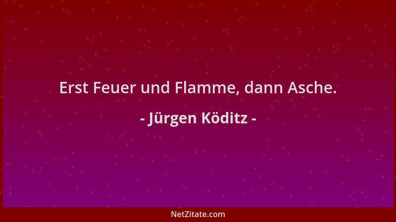 Jürgen Köditz - Erst Feuer und Flamme, dann Asche....
