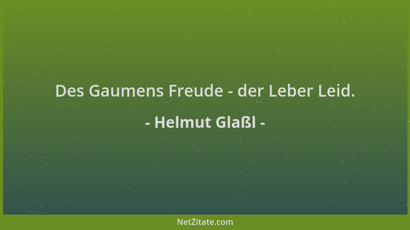 Helmut Glaßl - Des Gaumens Freude - der Leber Leid....
