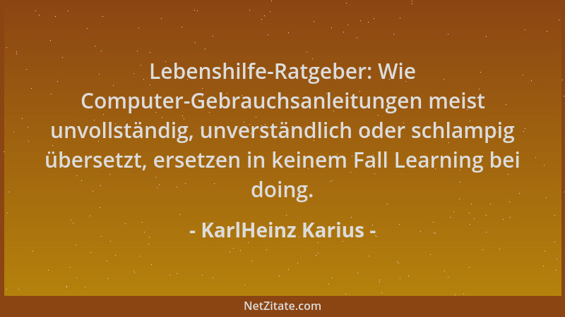 KarlHeinz Karius - Lebenshilfe-Ratgeber: Wie Computer-Gebrauchsanleitungen meist unvollständig, unverständlich oder schlamp...