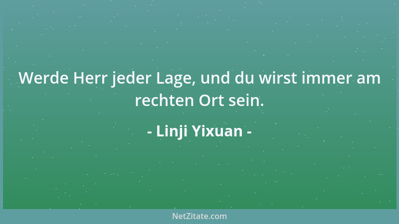 Linji Yixuan - Werde Herr jeder Lage, und du wirst immer am rechten Ort sein....